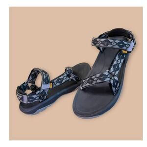 Teva Mens Sports Strappy Walking Sandals Hiking Water Size 7 Aztec Black Gray